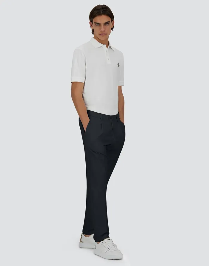 Herno COTTON FEEL TROUSERS WITH DRAWSTRING Blu Navy Men Trousers