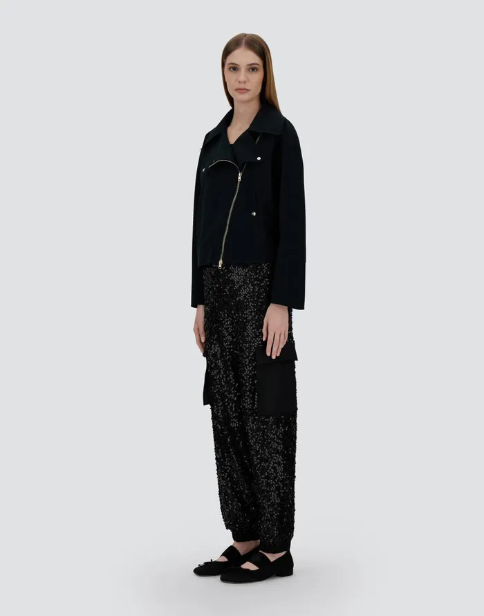 Herno FIRSTACT PEF BIKER JACKET Black Women Parka and Jackets