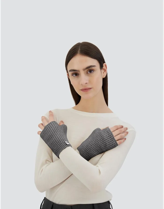 Herno GLOVES IN PLAINALPACA WOOL Putty Women Sleeves and Gloves