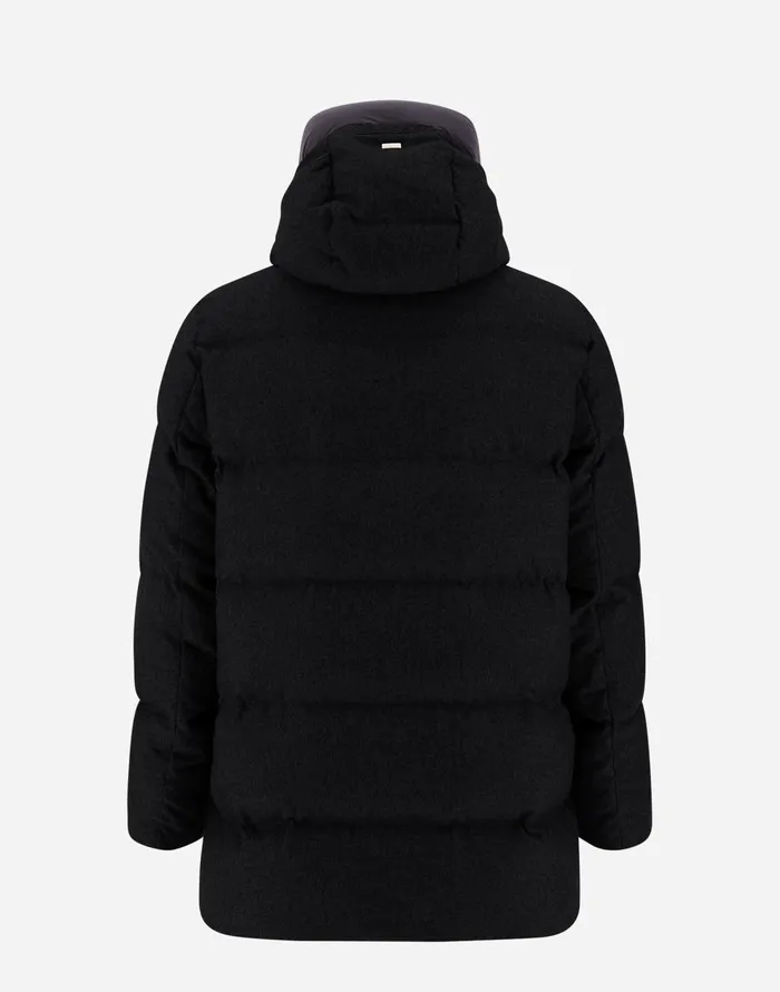 Herno JACKET IN CASHMERE SILK AND ECOAGE Black Men Parka and Jackets