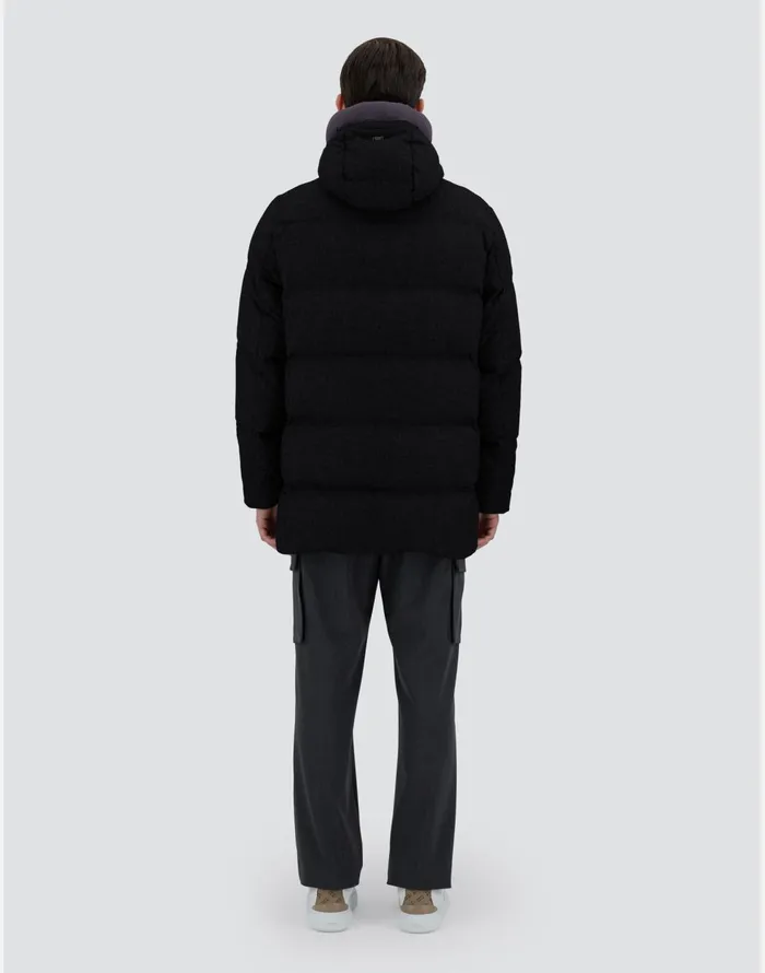 Herno JACKET IN CASHMERE SILK AND ECOAGE Black Men Parka and Jackets