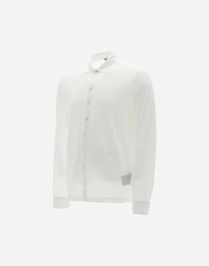 Herno JERSEY CREPE POLO SHIRT White Men Shirts
