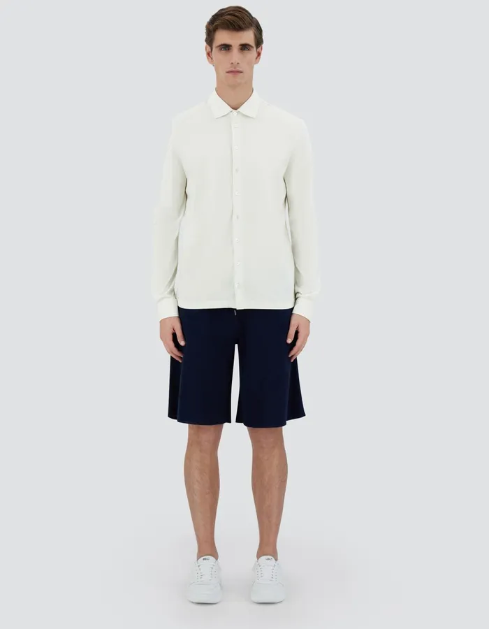 Herno JERSEY CREPE POLO SHIRT White Men Shirts