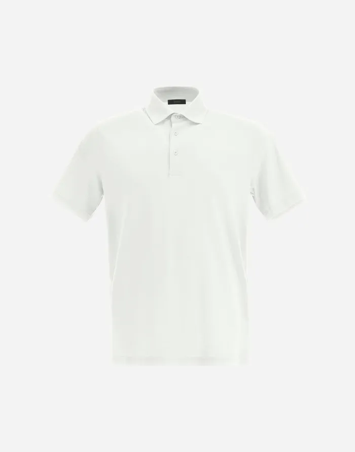Herno JERSEY CREPE POLO SHIRT White Men Tshirts and Polo Shirts