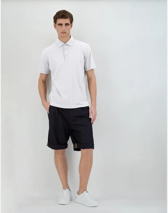 Herno JERSEY CREPE POLO SHIRT White Men Tshirts and Polo Shirts