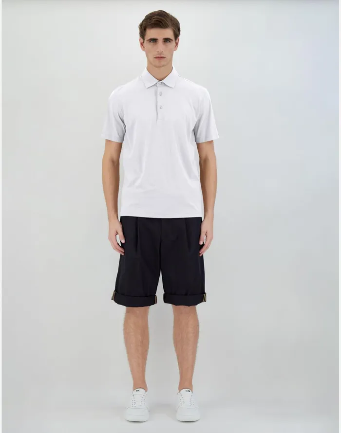 Herno JERSEY CREPE POLO SHIRT White Men Tshirts and Polo Shirts