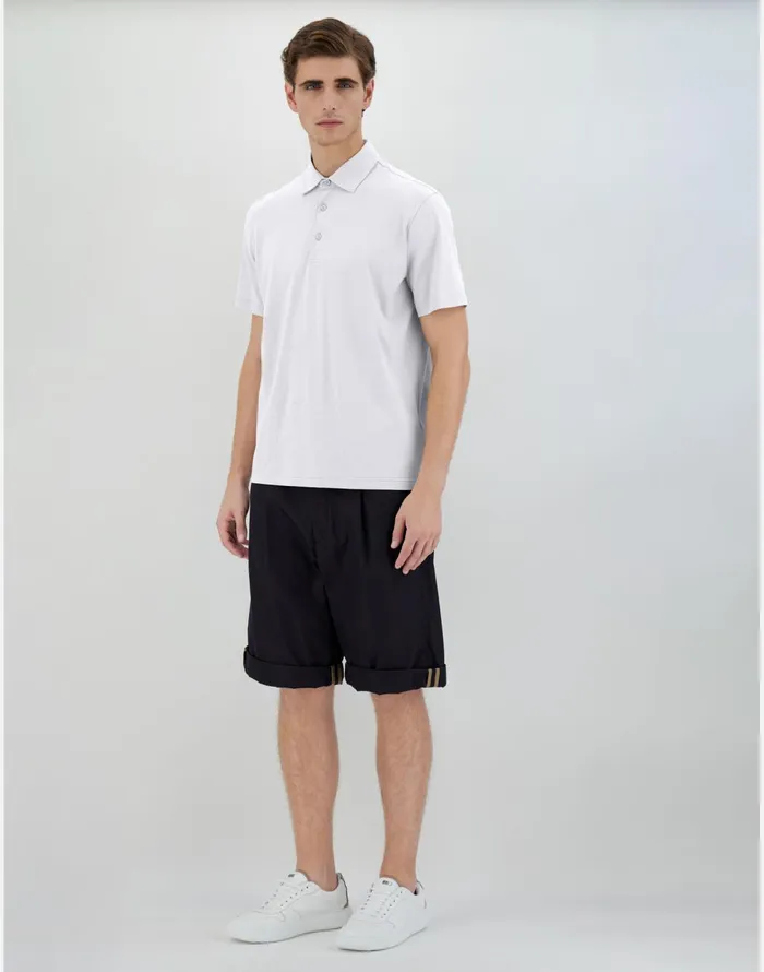 Herno JERSEY CREPE POLO SHIRT White Men Tshirts and Polo Shirts