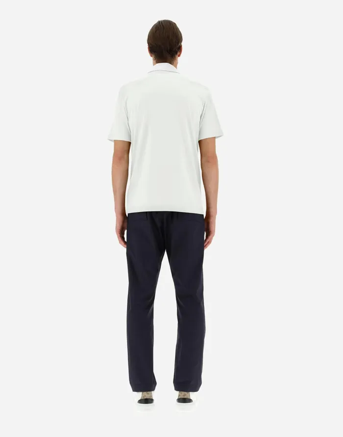 Herno JERSEY CREPE POLO SHIRT White Men Tshirts and Polo Shirts