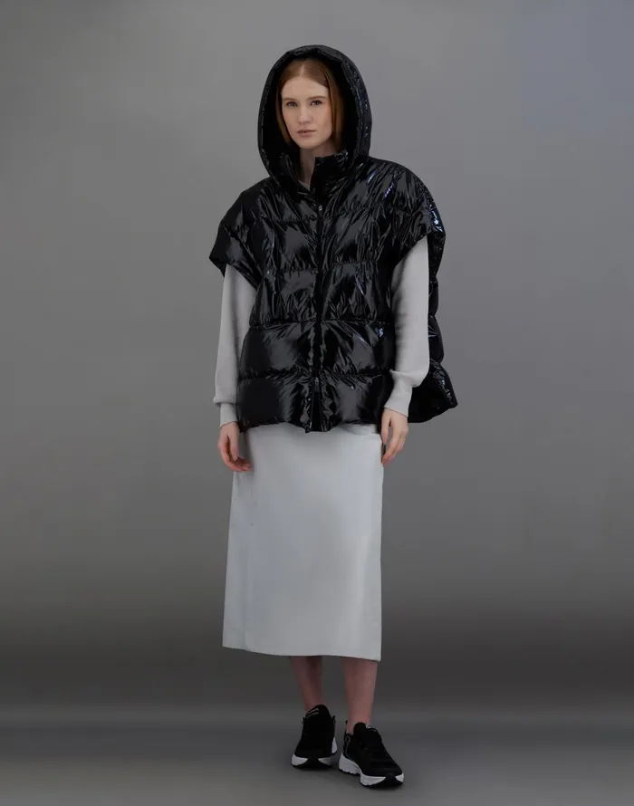 Herno LAMINAR GILET IN 2L GLAZED RIPSTOP Black Women Laminar Down Jackets