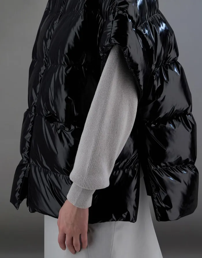 Herno LAMINAR GILET IN 2L GLAZED RIPSTOP Black Women Laminar Down Jackets