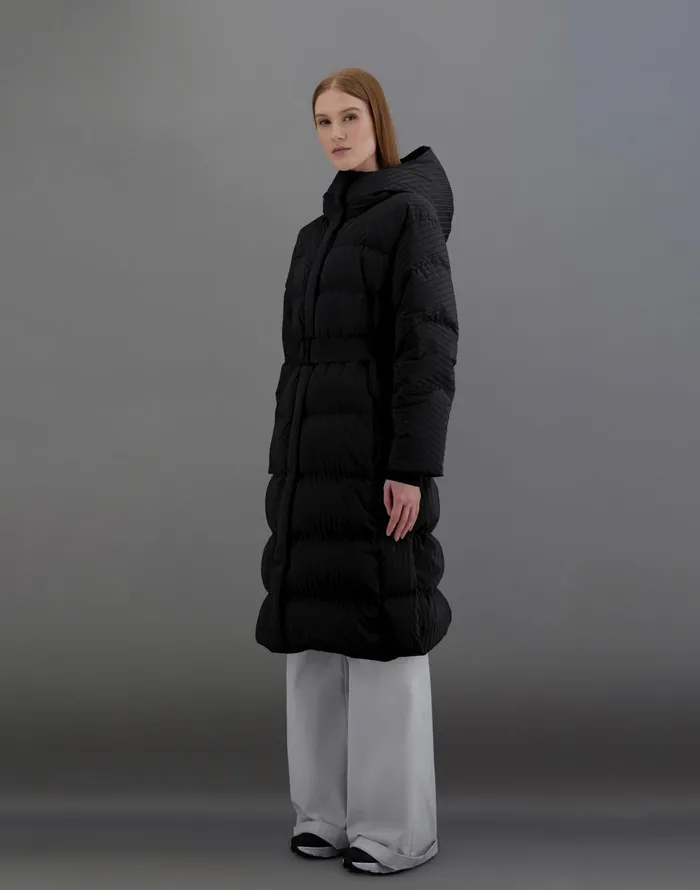 Herno LAMINAR JACKET IN TECH CORDUROY EFFECT Black Women Laminar Down Jackets