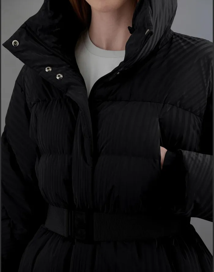 Herno LAMINAR JACKET IN TECH CORDUROY EFFECT Black Women Laminar Down Jackets