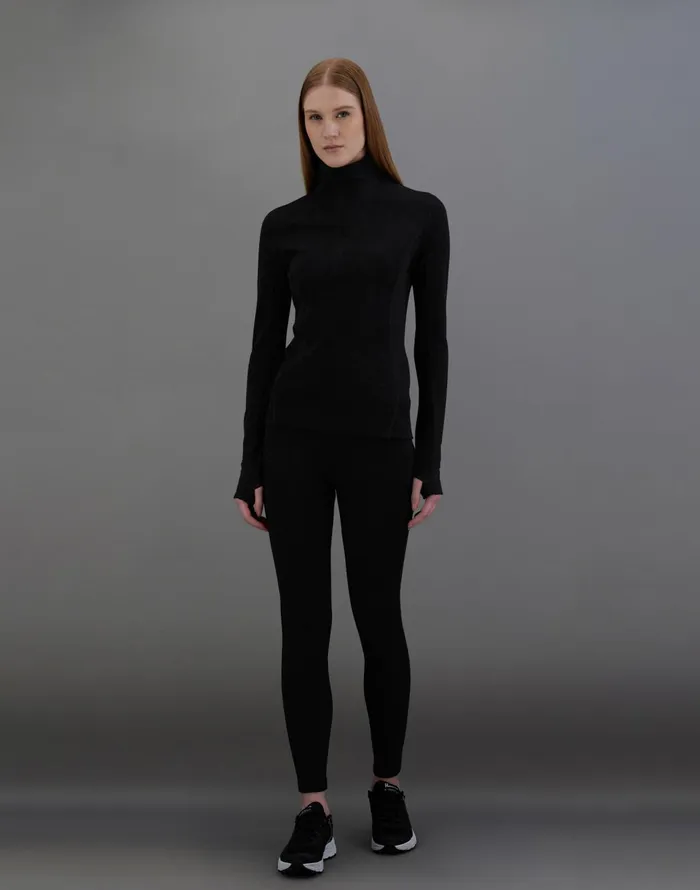 Herno LAMINAR TROUSERS IN WOOL TECH BASE LAYER Black Women Trousers