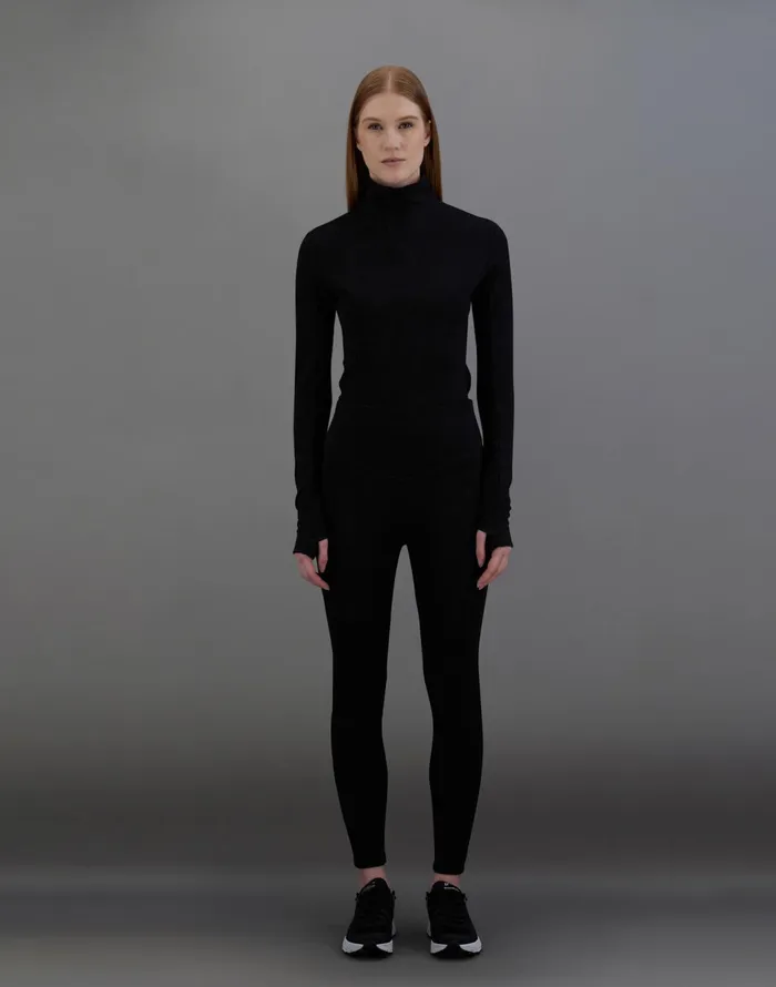 Herno LAMINAR TROUSERS IN WOOL TECH BASE LAYER Black Women Trousers