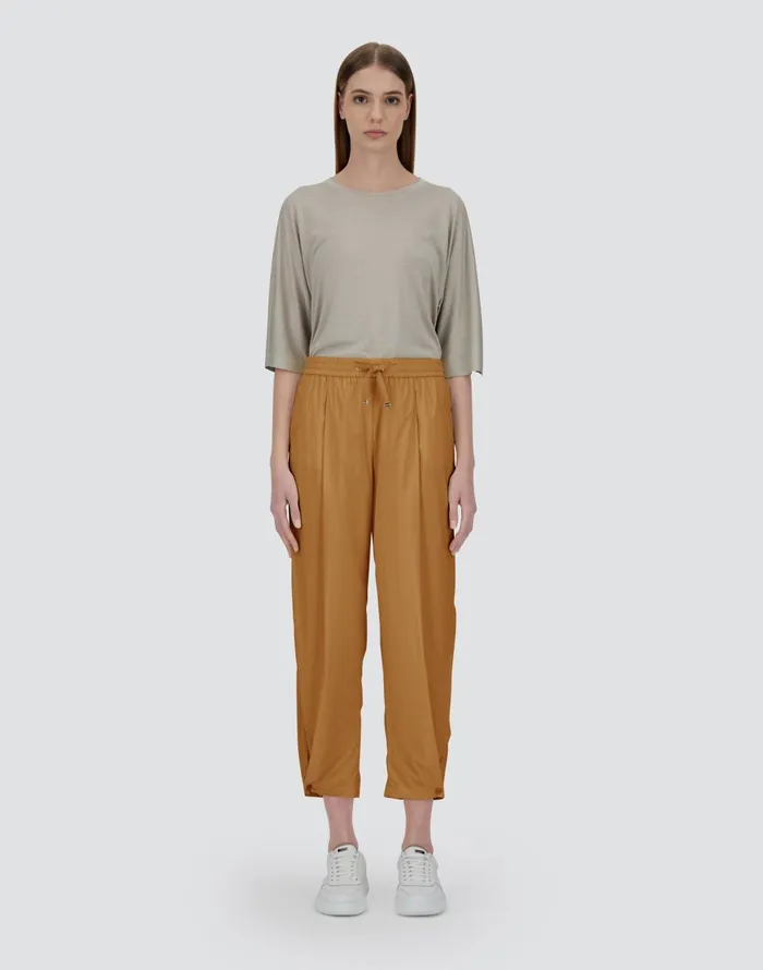 Herno LIGHT NYLON STRETCH TROUSERS Camel Women Trousers
