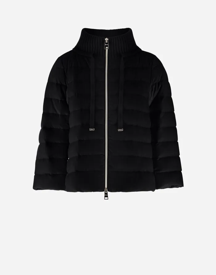 Herno RESORT CAPE IN DUSTY VELVET Black Women Capes