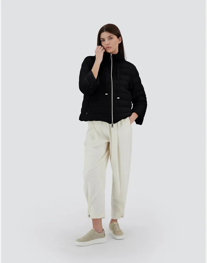 Herno RESORT CAPE IN DUSTY VELVET Black Women Capes