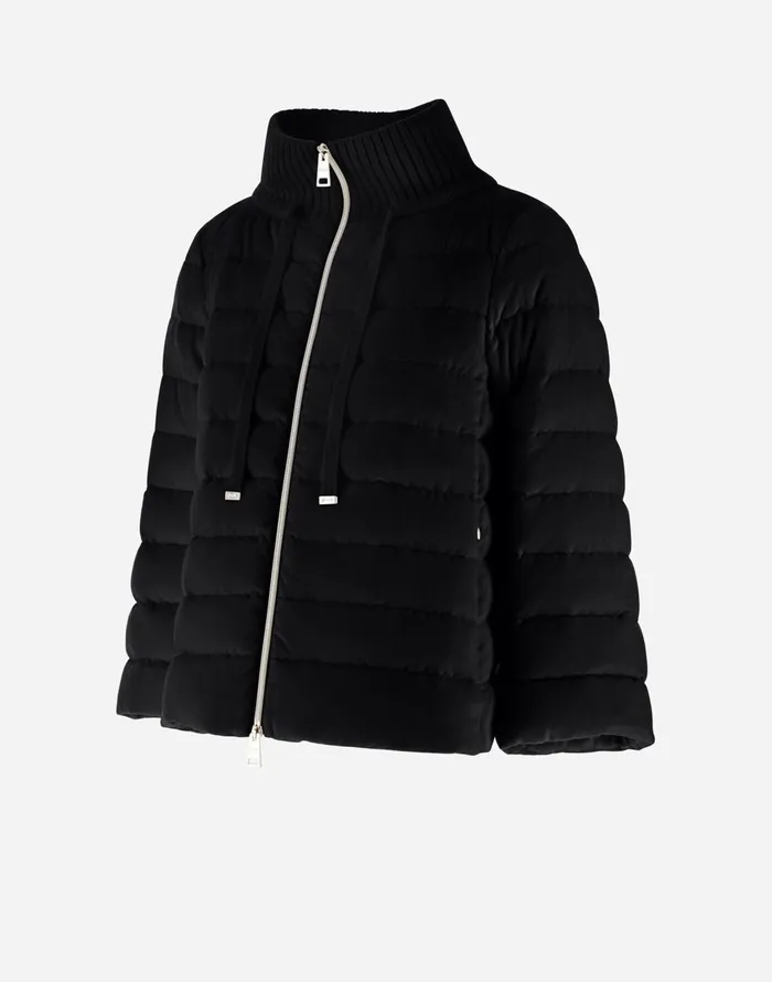 Herno RESORT CAPE IN DUSTY VELVET Black Women Capes