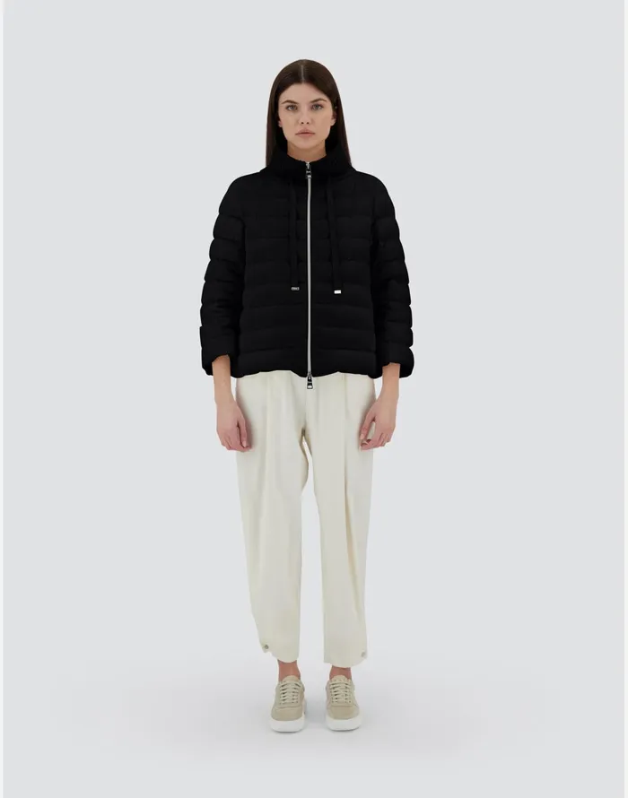 Herno RESORT CAPE IN DUSTY VELVET Black Women Capes