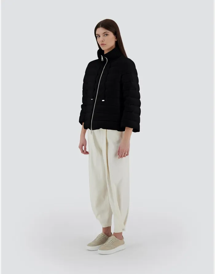 Herno RESORT CAPE IN DUSTY VELVET Black Women Capes