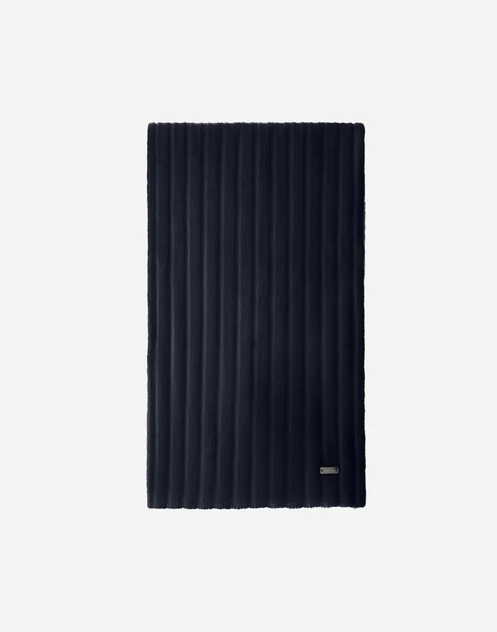 Herno RESORT SCARF IN INFINITY WOOL RIB Navy Blue Men Scarves