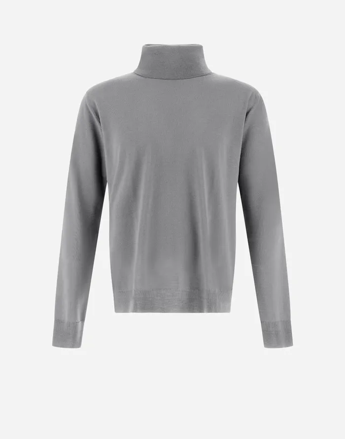 Herno RESORT SWEATER IN ENDLESS WOOL Light Grey Men Knitwear