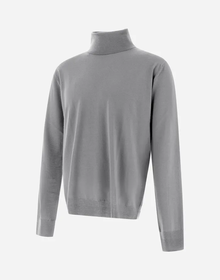 Herno RESORT SWEATER IN ENDLESS WOOL Light Grey Men Knitwear