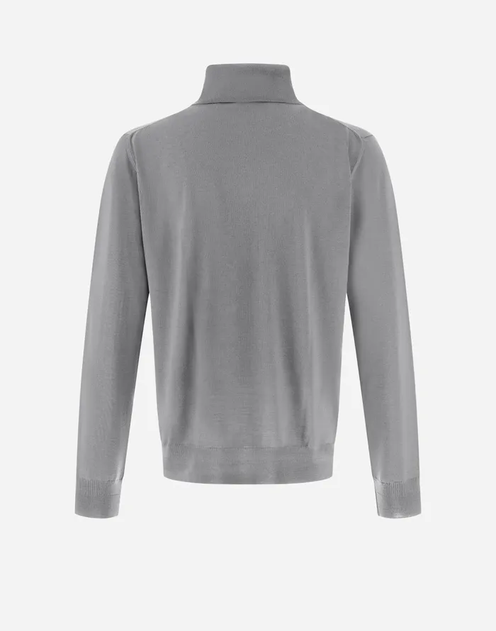 Herno RESORT SWEATER IN ENDLESS WOOL Light Grey Men Knitwear