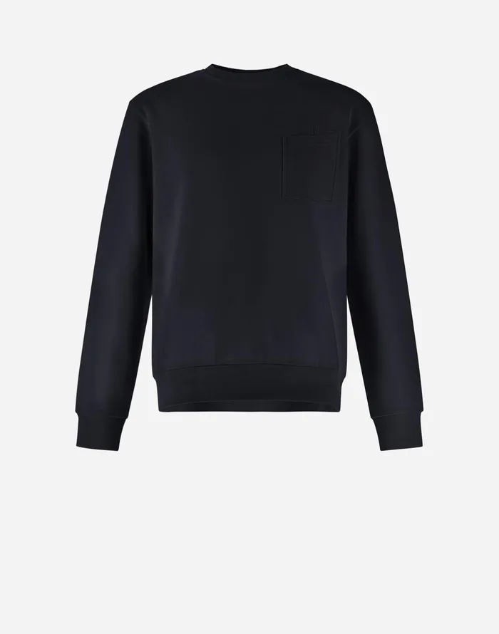 Herno RESORT SWEATSHIRT IN COTTON SWEATER Navy Blue Men Sweaters and Cardigan