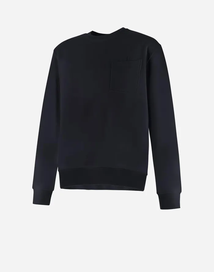 Herno RESORT SWEATSHIRT IN COTTON SWEATER Navy Blue Men Sweaters and Cardigan