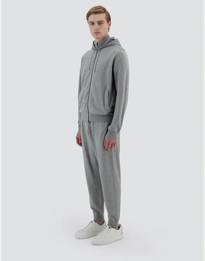 Herno RESORT TRACKSUIT IN ETERNITY CASHMERE and LIGHT NYLON STRETCH Putty Men Knitwear