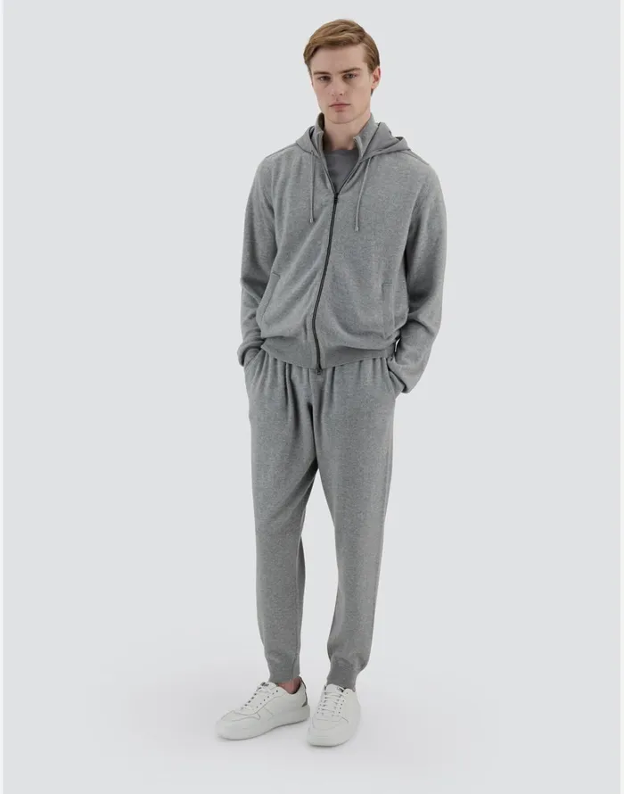 Herno RESORT TRACKSUIT IN ETERNITY CASHMERE and LIGHT NYLON STRETCH Putty Men Knitwear