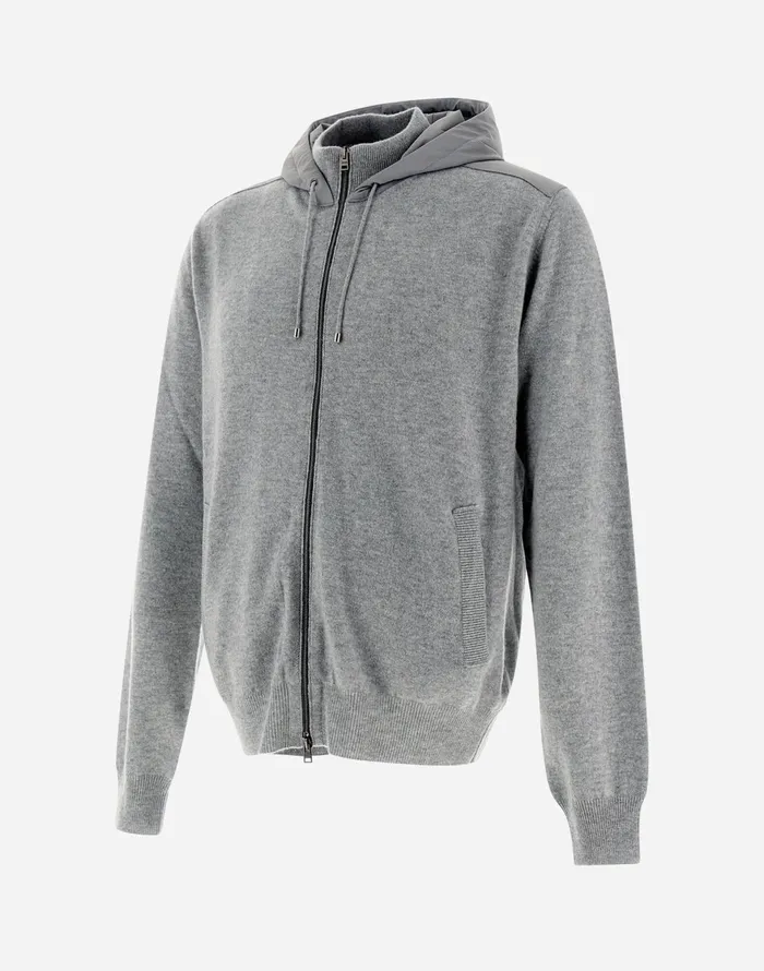 Herno RESORT TRACKSUIT IN ETERNITY CASHMERE and LIGHT NYLON STRETCH Putty Men Knitwear