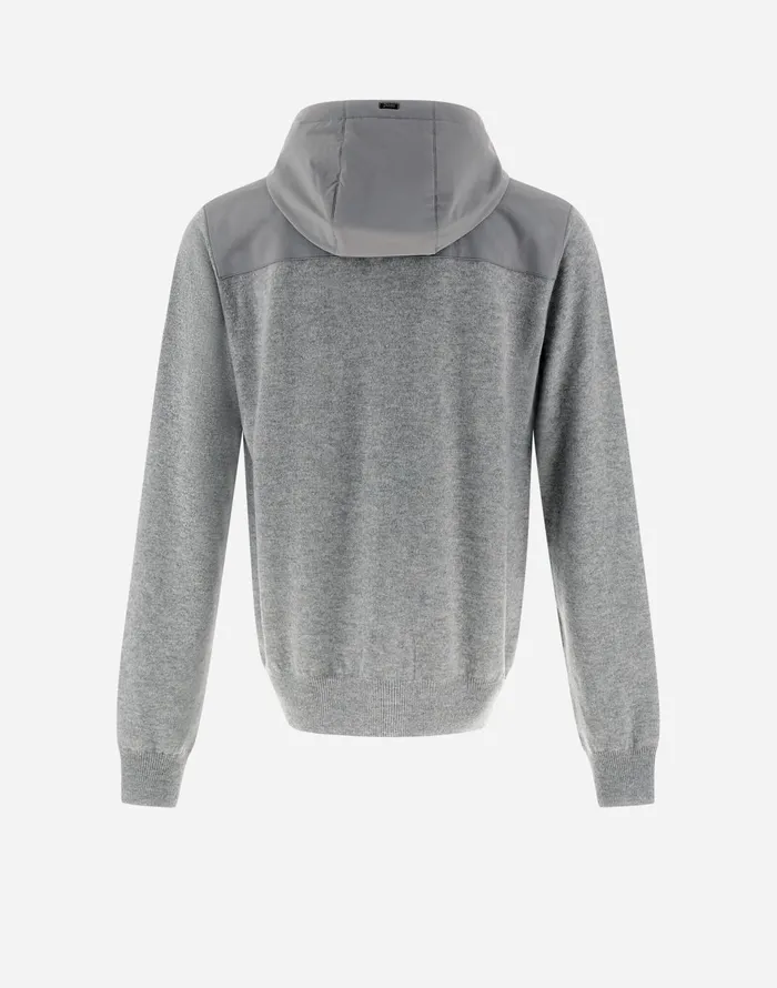 Herno RESORT TRACKSUIT IN ETERNITY CASHMERE and LIGHT NYLON STRETCH Putty Men Knitwear