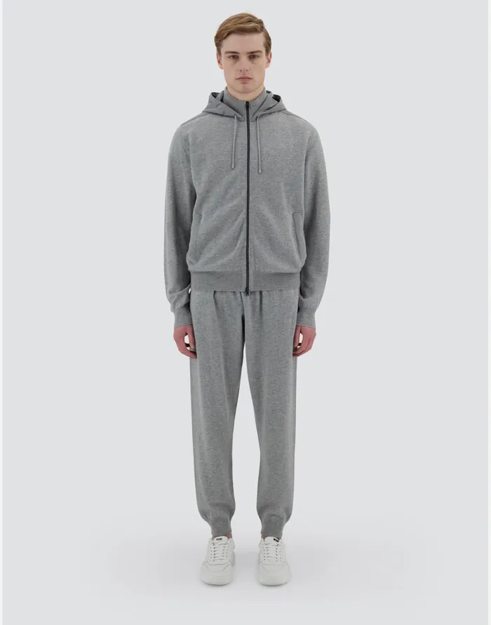 Herno RESORT TRACKSUIT IN ETERNITY CASHMERE and LIGHT NYLON STRETCH Putty Men Knitwear