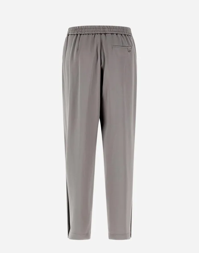 Herno RESORT TROUSERS IN SATIN EFFECT Light Grey Women Trousers