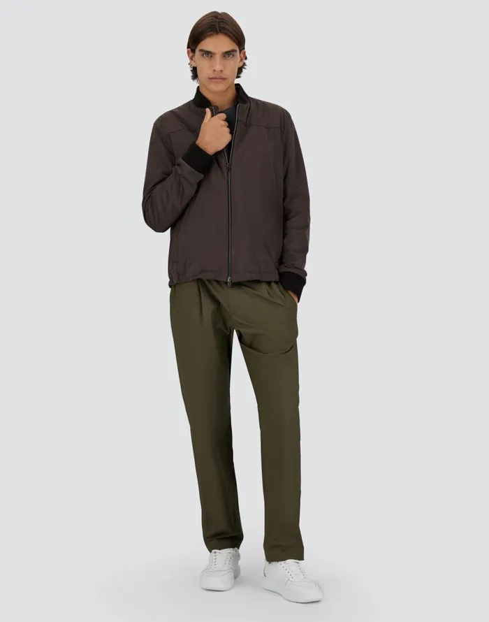 Herno SUEDE EFFECT BOMBER JACKET Dark Brown Men Bomber