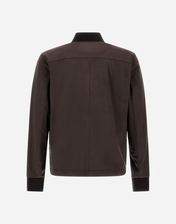 Herno SUEDE EFFECT BOMBER JACKET Dark Brown Men Bomber