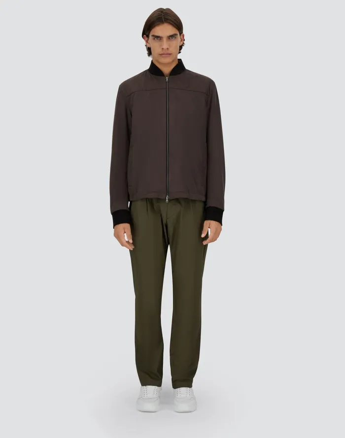 Herno SUEDE EFFECT BOMBER JACKET Dark Brown Men Bomber