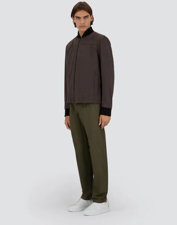 Herno SUEDE EFFECT BOMBER JACKET Dark Brown Men Bomber