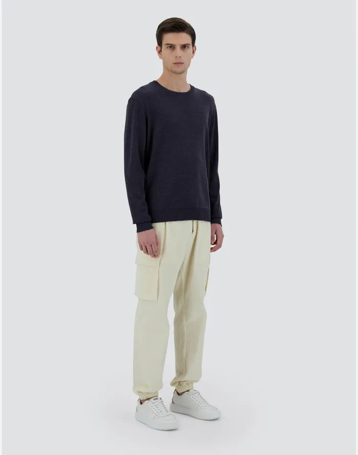 Herno SWEATER IN FINE WOOL JERSEY Navy Blue Men Sweaters and Cardigan