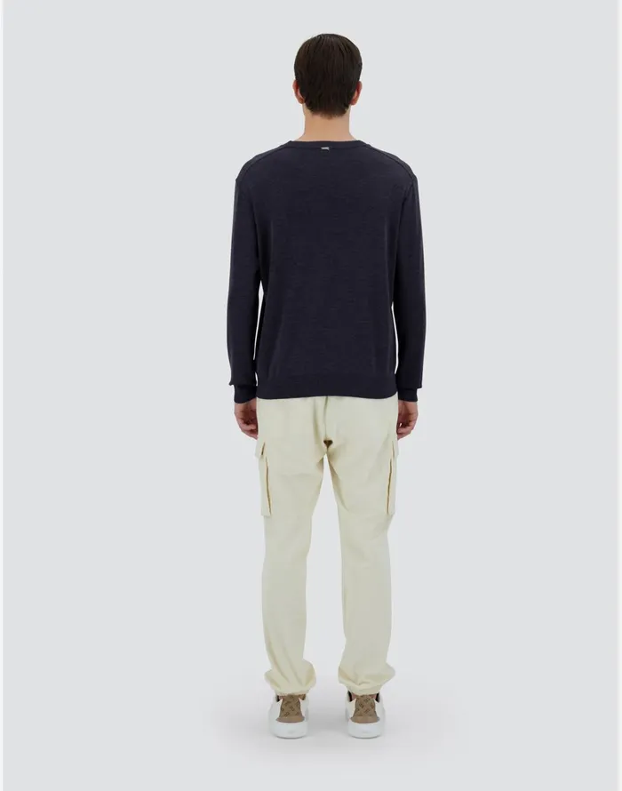 Herno SWEATER IN FINE WOOL JERSEY Navy Blue Men Sweaters and Cardigan