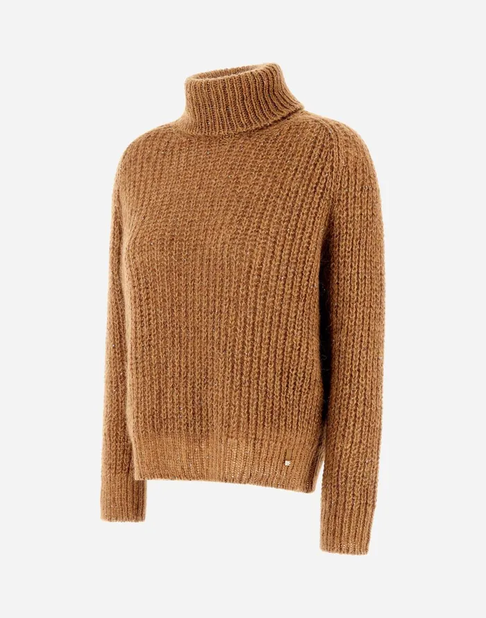 Herno SWEATER IN TWINKLE KNIT Camel Women Knitwear