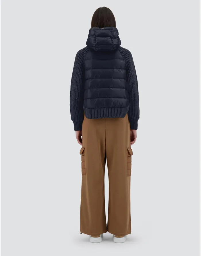 Herno SWEATSHIRT IN INFINITY WOOL AND NYLON ULTRALIGHT Navy Blue Women Sweaters and Cardigan
