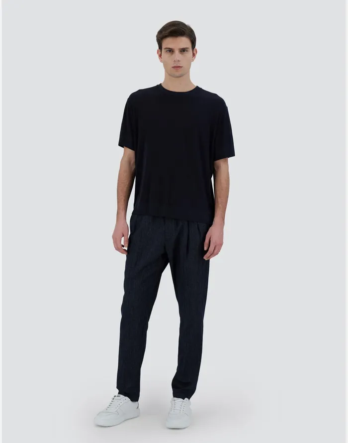 Herno TSHIRT IN FINEWOOL JERSEY Navy Blue Men Tshirts and Polo Shirts