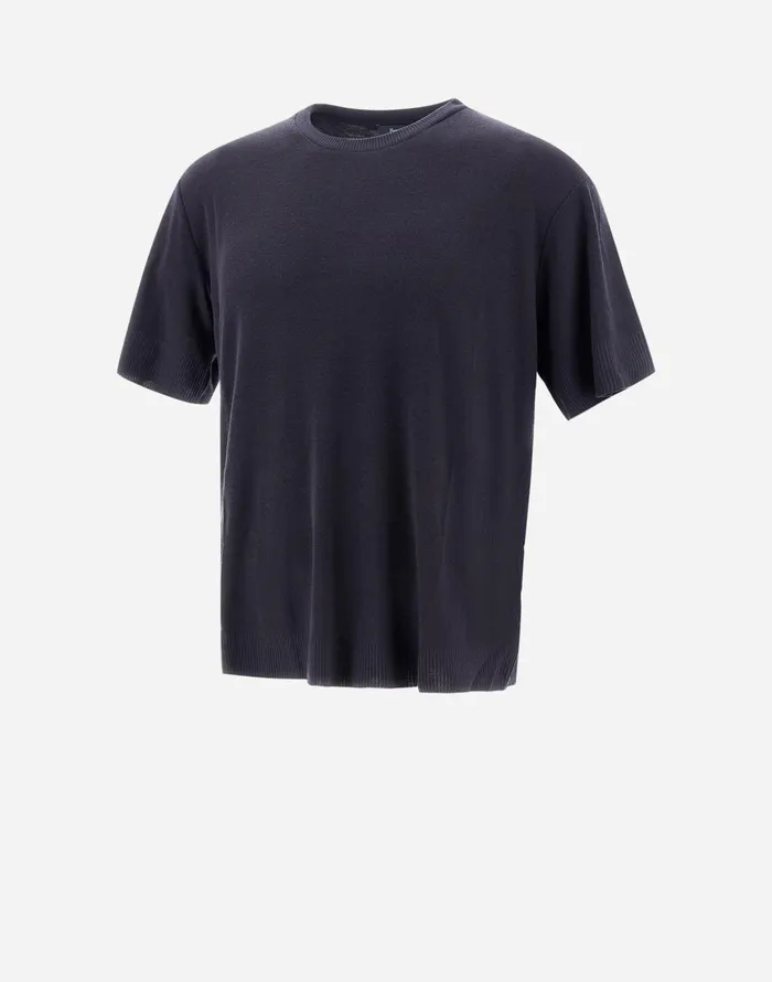 Herno TSHIRT IN FINEWOOL JERSEY Navy Blue Men Tshirts and Polo Shirts