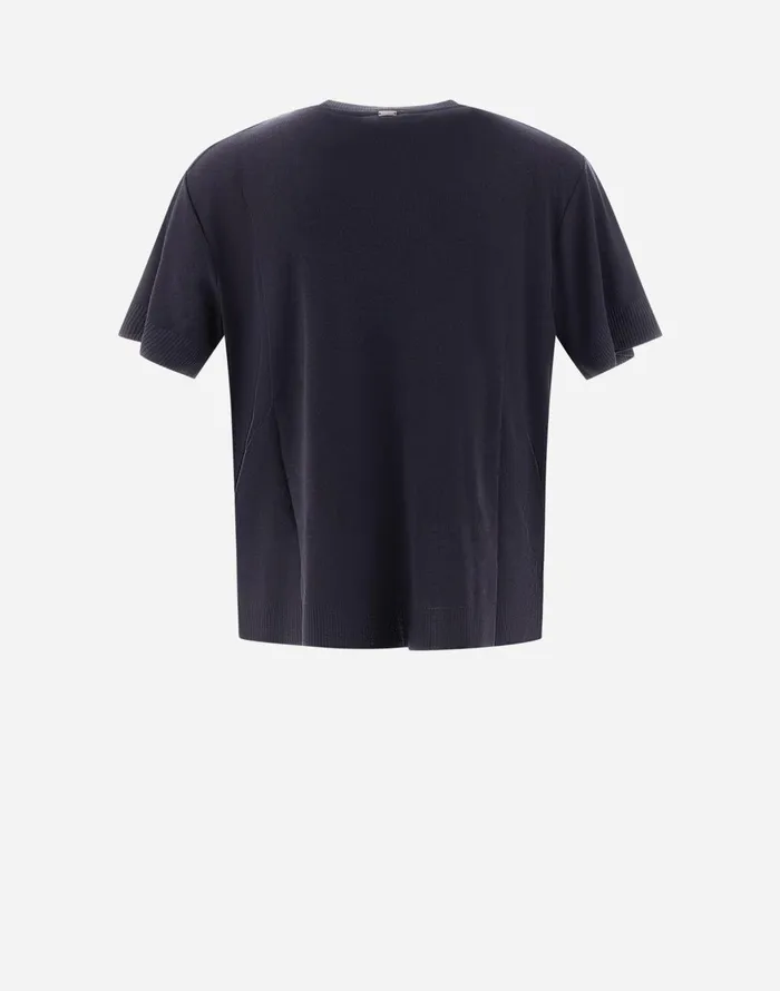 Herno TSHIRT IN FINEWOOL JERSEY Navy Blue Men Tshirts and Polo Shirts