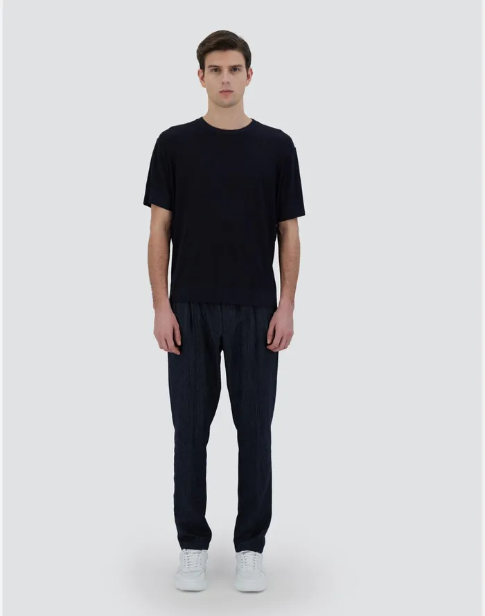 Herno TSHIRT IN FINEWOOL JERSEY Navy Blue Men Tshirts and Polo Shirts