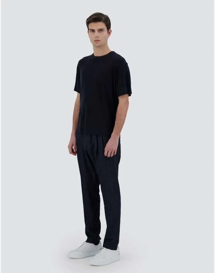 Herno TSHIRT IN FINEWOOL JERSEY Navy Blue Men Tshirts and Polo Shirts