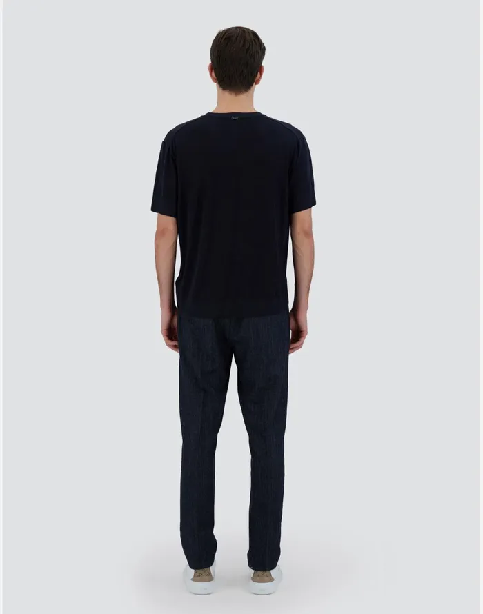 Herno TSHIRT IN FINEWOOL JERSEY Navy Blue Men Tshirts and Polo Shirts
